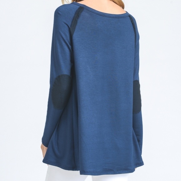 Navy Long Sleeve Raglan Pocket Top - Picture 6 of 8